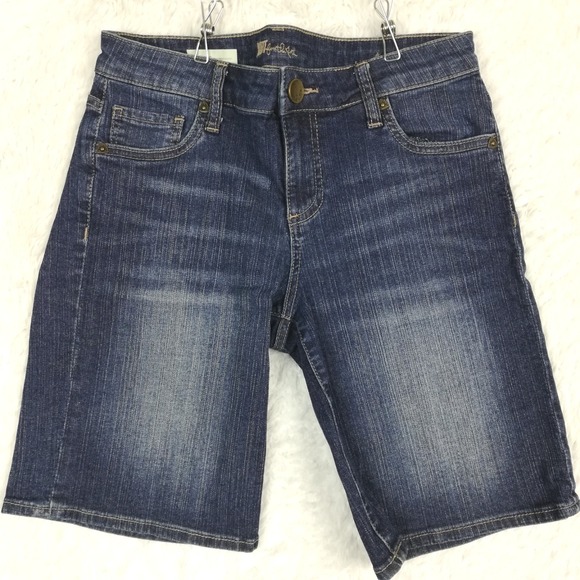 Kut From The Kloth Womens Denim Shorts Catherine Boyfriend Blue Stone Wash Mid 2 - Picture 1 of 8